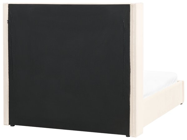 Ágyneműtartós ágy LUBBON Bársony Törtfehér 140 x 200 cm