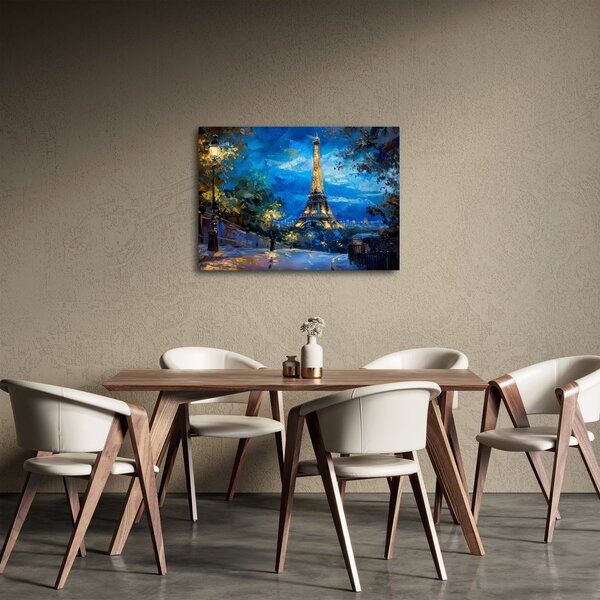 Kép - Olajfestmény az Eiffel-toronyról (70x50 cm)