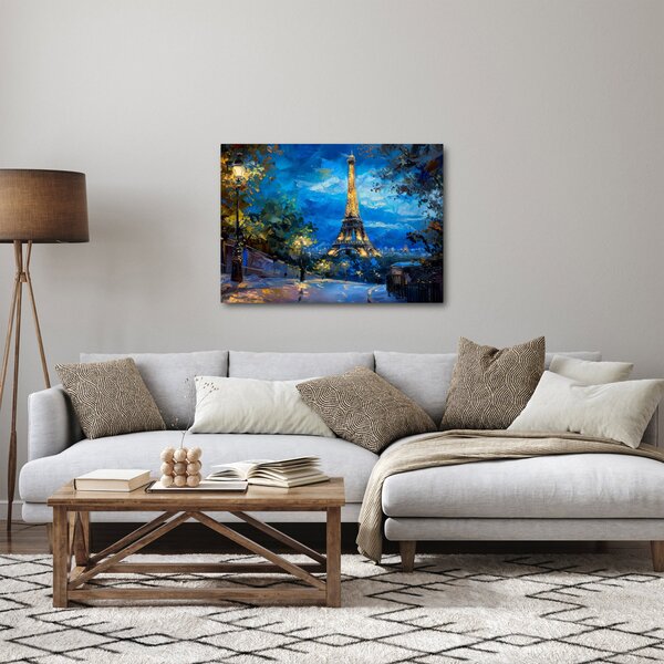 Kép - Olajfestmény az Eiffel-toronyról (70x50 cm)