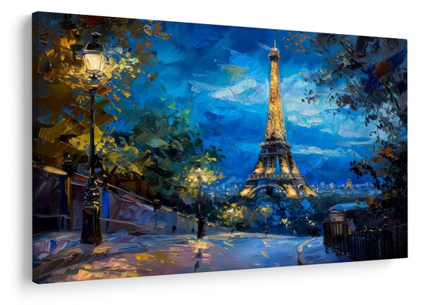 Kép - Olajfestmény az Eiffel-toronyról (90x60 cm)