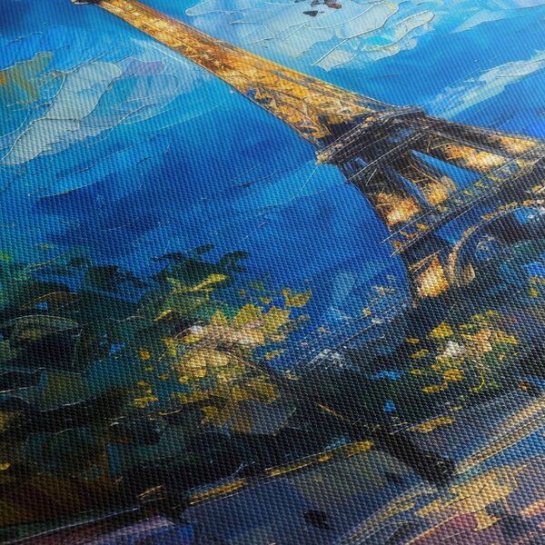 Kép - Olajfestmény az Eiffel-toronyról (90x60 cm)