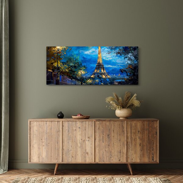 Kép - Olajfestmény az Eiffel-toronyról (120x50 cm)