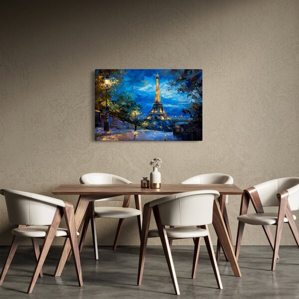 Kép - Olajfestmény az Eiffel-toronyról (90x60 cm)