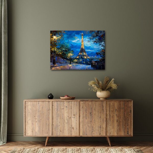 Kép - Olajfestmény az Eiffel-toronyról (70x50 cm)