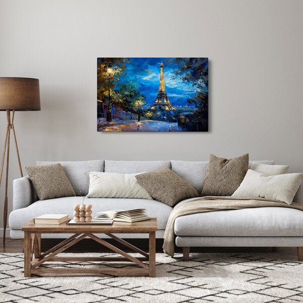 Kép - Olajfestmény az Eiffel-toronyról (90x60 cm)