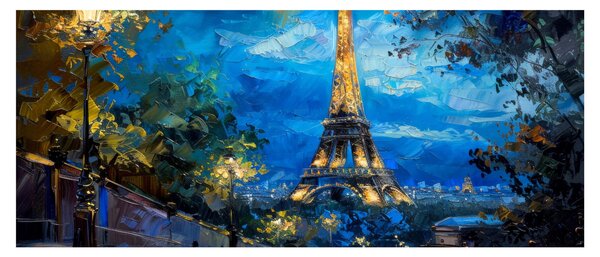 Kép - Olajfestmény az Eiffel-toronyról (120x50 cm)