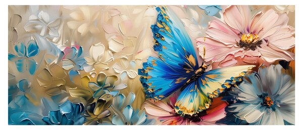 Kép - Virágok és pillangók festése (120x50 cm)