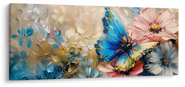 Kép - Virágok és pillangók festése (120x50 cm)