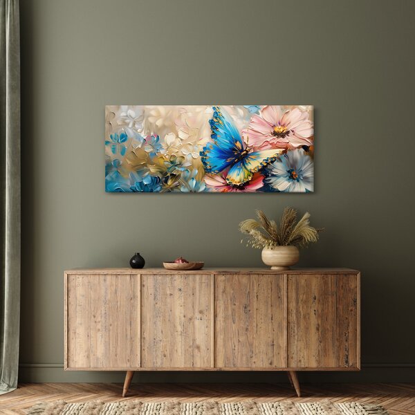 Kép - Virágok és pillangók festése (120x50 cm)