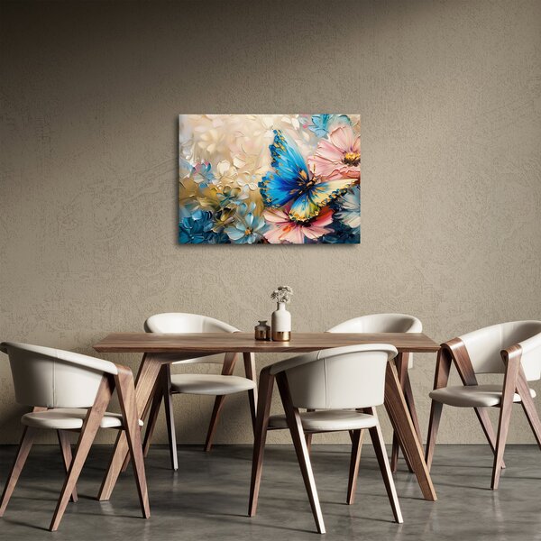 Kép - Virágok és pillangók festése (70x50 cm)