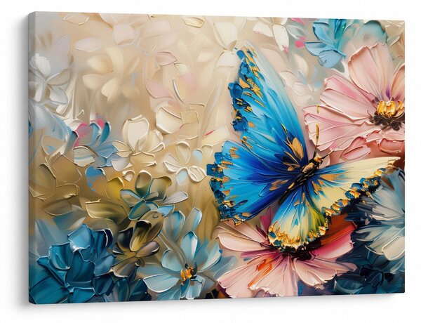 Kép - Virágok és pillangók festése (70x50 cm)