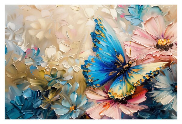 Kép - Virágok és pillangók festése (90x60 cm)