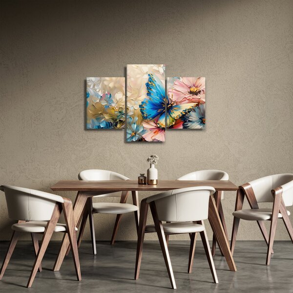 Kép - Virágok és pillangók festése (90x60 cm)