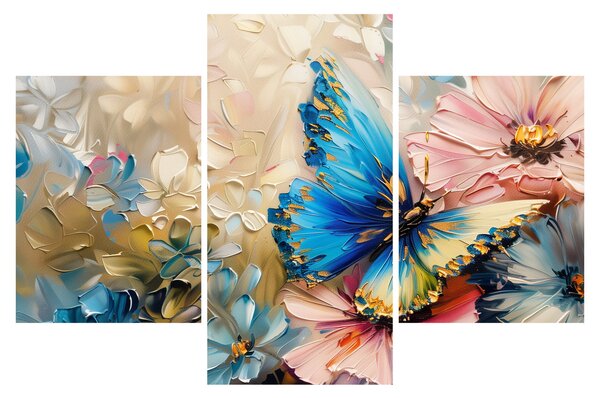 Kép - Virágok és pillangók festése (90x60 cm)