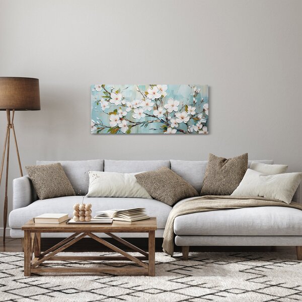 Kép - Festés, virágzó faágak (120x50 cm)