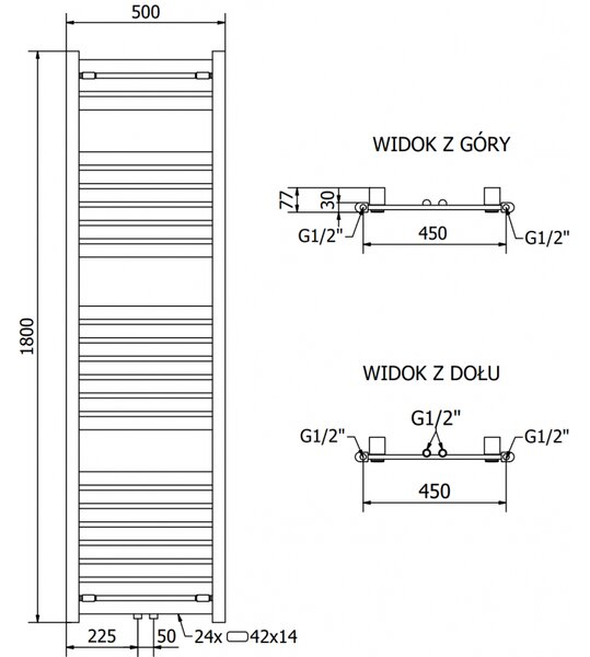 Mexen Uran, elektromos fűtőelem 1800x500 mm + fűtőrúd 900 W, fekete, W105-1800-500-2900-70