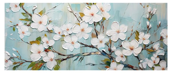 Kép - Festés, virágzó faágak (120x50 cm)