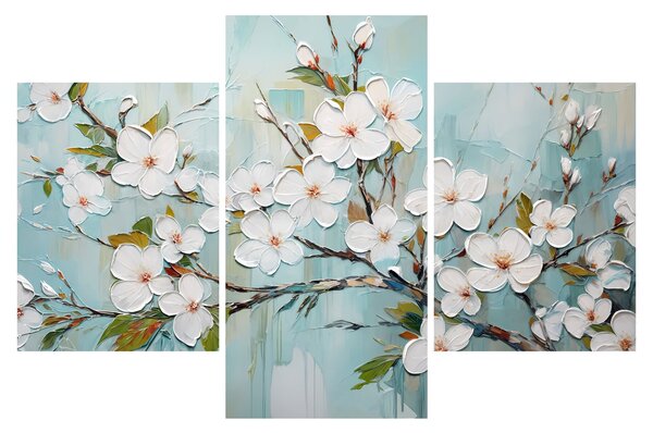 Kép - Festés, virágzó faágak (90x60 cm)