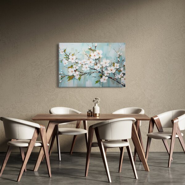 Kép - Festés, virágzó faágak (90x60 cm)