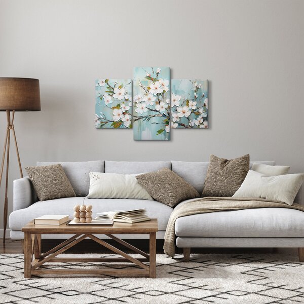 Kép - Festés, virágzó faágak (90x60 cm)