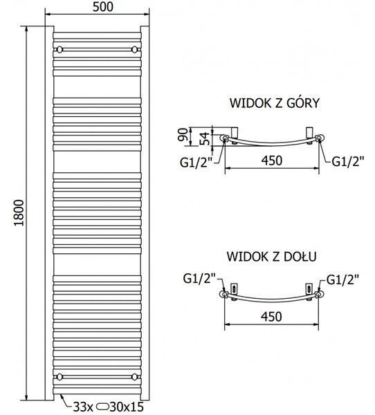 Mexen, Mexen Helios elektromos melegítő 1800 x 500 mm, 900 W, fehér - W103-1800-500-2900-20