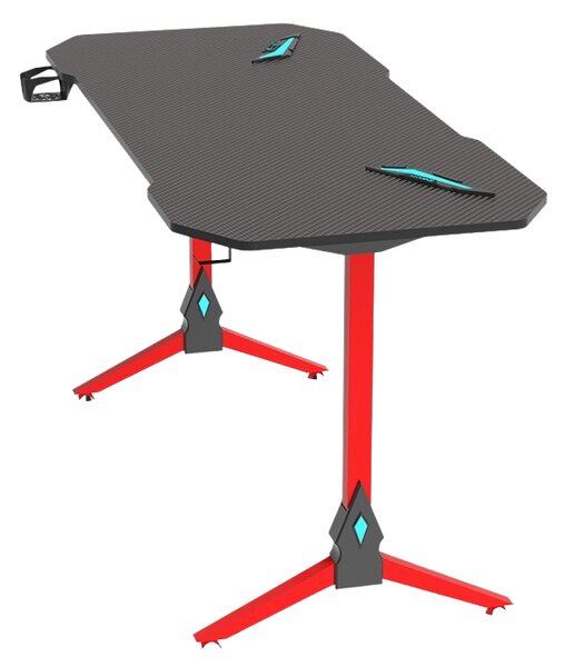 Gamer asztal fényekkel 140*60*73 - piros