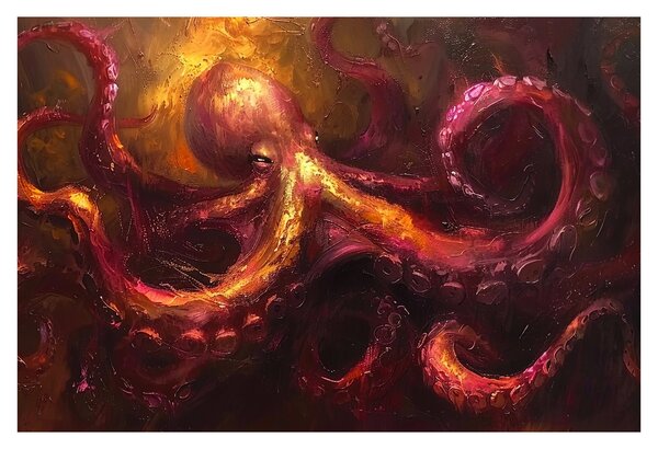 Kép - Polip, olajfestmény (90x60 cm)