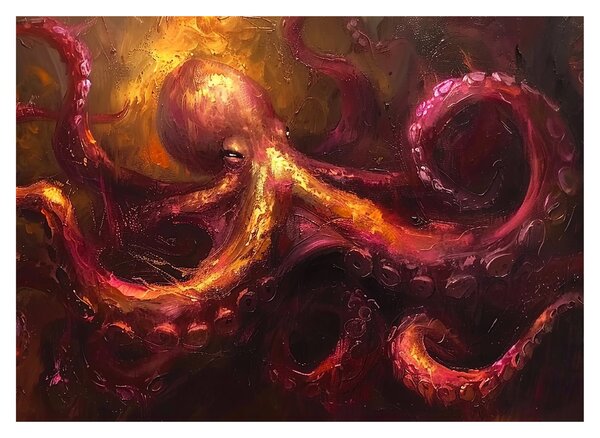 Kép - Polip, olajfestmény (70x50 cm)