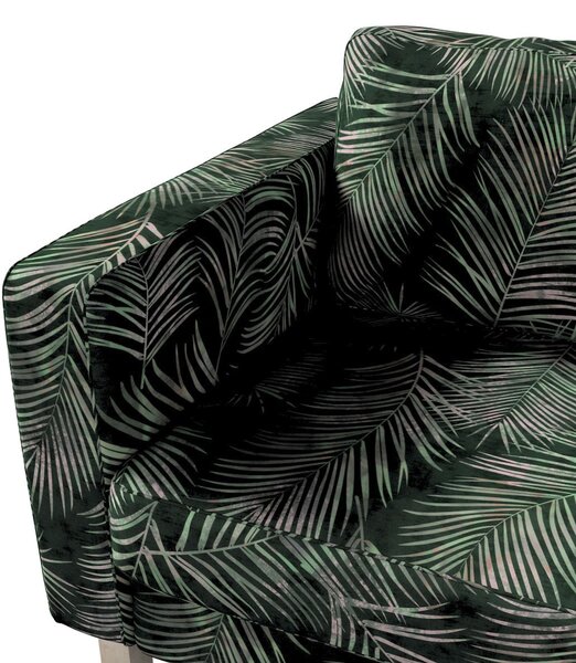Karlstad 3 személyes , nem kinyitható: rövid kanapéhuzat termék színe zöld szövet welwet, mintás