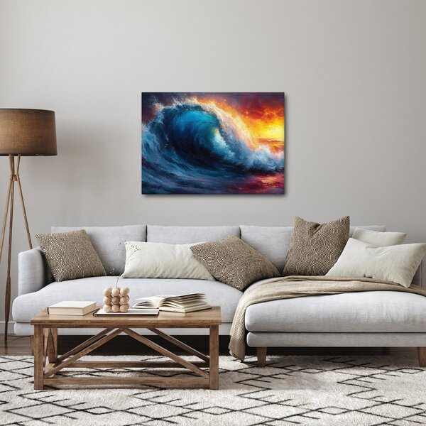 Kép - Hullám a naplementében (70x50 cm)