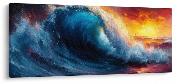 Kép - Hullám a naplementében (120x50 cm)