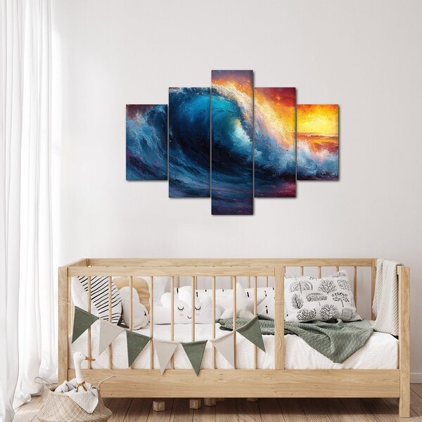 Kép - Hullám a naplementében (150x105 cm)