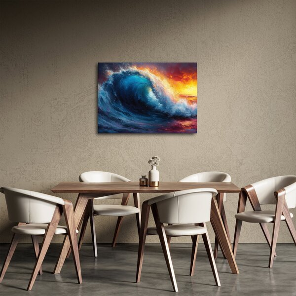 Kép - Hullám a naplementében (70x50 cm)