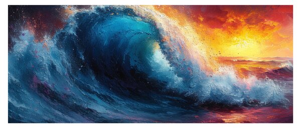 Kép - Hullám a naplementében (120x50 cm)