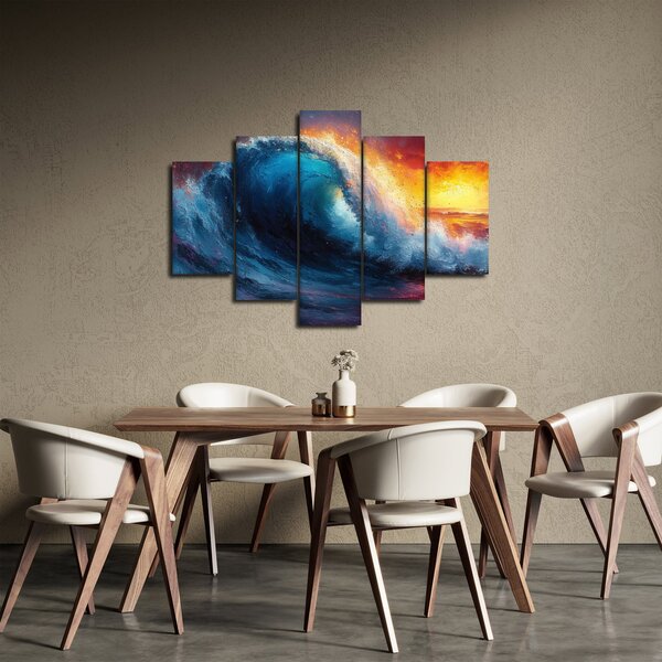 Kép - Hullám a naplementében (150x105 cm)