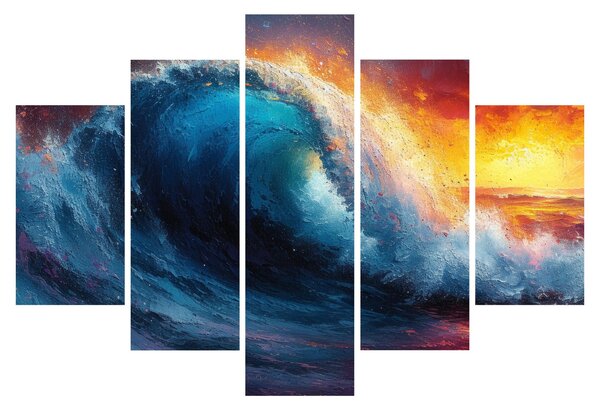Kép - Hullám a naplementében (150x105 cm)