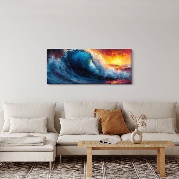 Kép - Hullám a naplementében (120x50 cm)