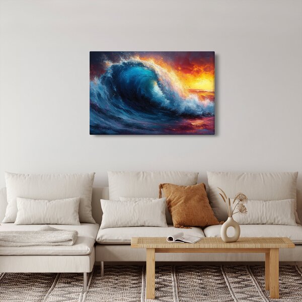 Kép - Hullám a naplementében (90x60 cm)