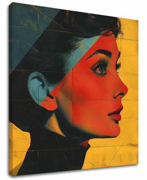 Audrey Hepburn festmény vászonra - Elegáns ikon 60x60 cm