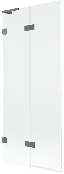 Mexen Lunar L, kétszárnyú kádparaván bal oldali 80 x 150 cm, átlátszó üveg, grafit, 897L-080-100-95-00-L