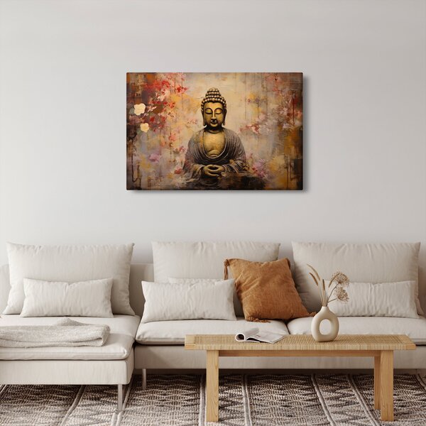Kép - Buddha, festészet (90x60 cm)