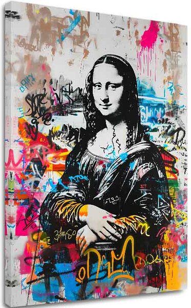 Kép GRAFFITI MONA vászonra | Festett struktúra