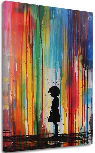 Kép RAINBOW SILHOUETTE vászonra | Festett struktúra