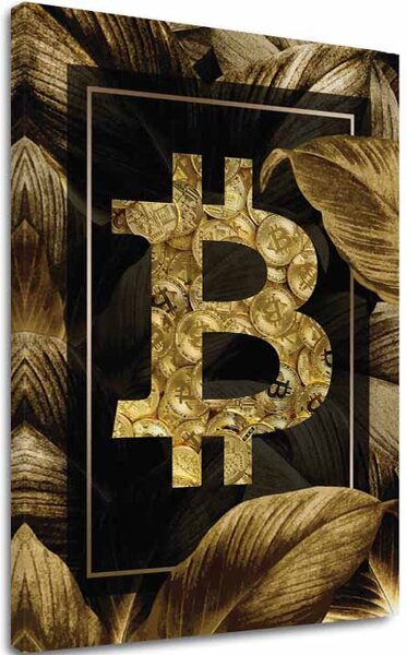 A kép vásznon Golden BITCOIN - Modern Cryptomotive