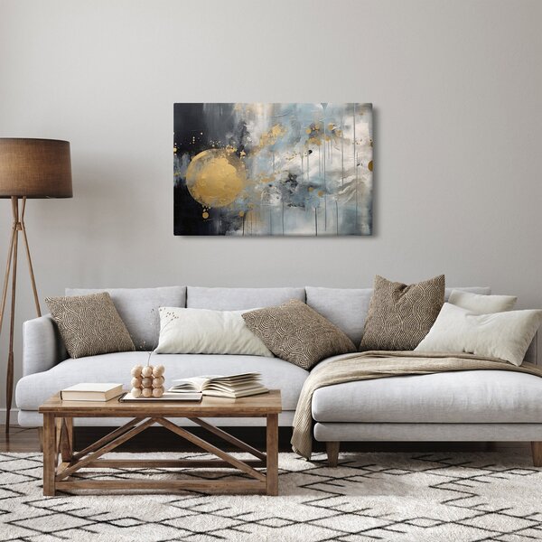 Kép - Absztrakció arany golyóval (90x60 cm)