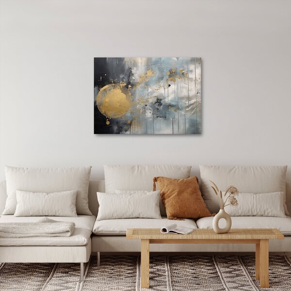 Kép - Absztrakció arany golyóval (70x50 cm)