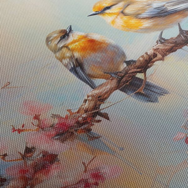 Kép - Lovebirds (órával) (90x30 cm)