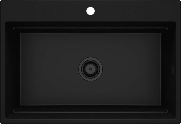 Deante Magnetic, 1 kamrás gránit mosogató 760x520x220mm, fekete matt, DEA-ZRM_N10B