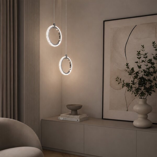 LHJ126-W króm LED függesztett mennyezeti lámpa