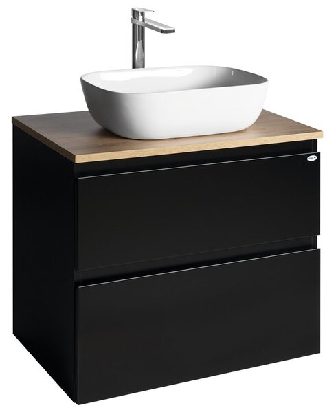 Aqualine Aqualine, ALTAIR szekrény felsővel 68 cm, fekete matt/emporio tölgy, AI670-01